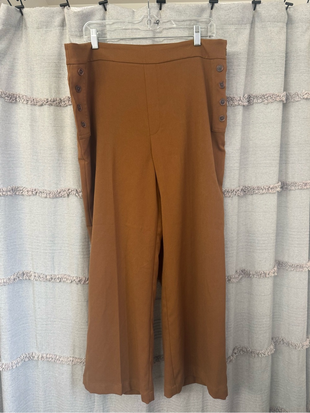 Loft Outlet High Rise Woman's Wide Leg Caramel Color Pants - SIZE 14